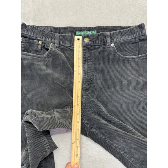Lauren Ralph Lauren Pant‎ Womens 12 Black Y2K Corduroy Straight Leg Trouser VTG - Picture 11 of 12